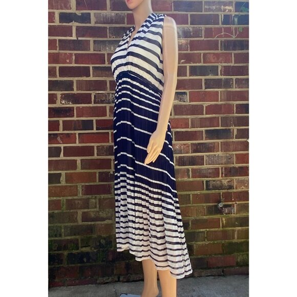 Maison Jules Sleeveless Striped Halter Dress Womens, Size X,Lined,Preppy - Picture 1 of 14